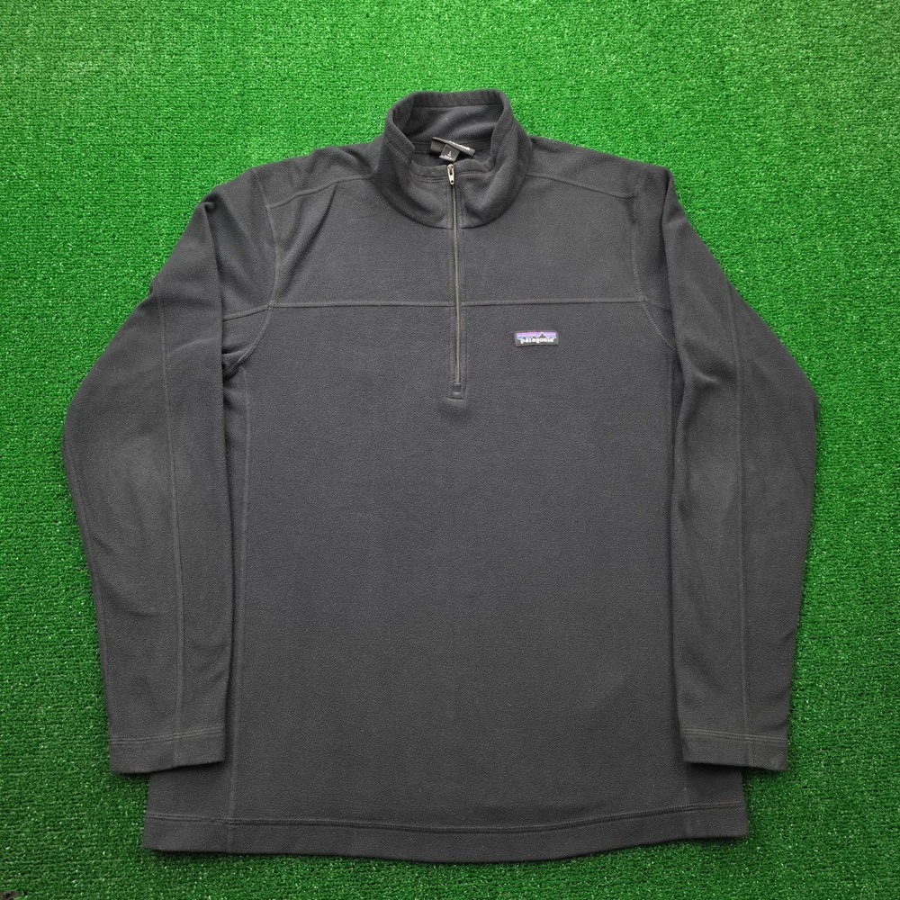 Patagonia Micro D Quarter Zip Fleece Pullover Sweater Mens Large Company Logo